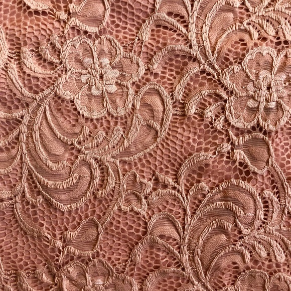 Ambiance Stretchy Coral Crochet Mini Skirt - Picture 5 of 5